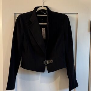 White House Black Market Black Fitted Cropped Blazer